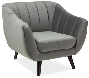 FOTEL ELITE 1 VELVET BEŻ BLUVEL 28 / WENGE
