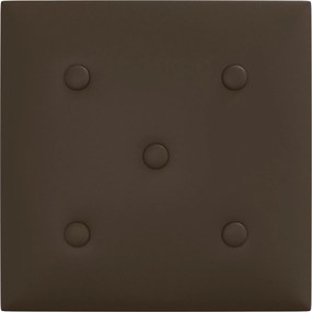 vidaXL Κεφαλάρι Τοίχου 12 pcs Καφέ 30 x 30 cm Τεχνητό Δέρμα