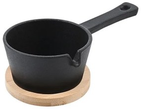 Estia Κατσαρολάκι Σερβιρίσματος Iron Μαντεμένιο Βαθύ 9.5cm Με Βάση Bamboo 01-18702