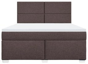 ΚΡΕΒΑΤΙ BOXSPRING ΜΕ ΣΤΡΩΜΑ ΣΚΟΥΡΟ ΚΑΦΕ 180X200 ΕΚ ΥΦΑΣΜΑΤΙΝΟ 3292863