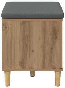 vidaXL Παγκάκι Χαλωρίου με μαξιλάρι Τεχνίτικη Δρυς 60 x 38 x 46 εκ