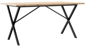vidaXL Τραπέζι Τραπεζαρίας Πλαίσιο X Μασίφ Πεύκο/Ατσάλι