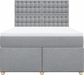 vidaXL Κρεβάτι Boxspring με Στρώμα Αν. Πράσινο 160x200εκ Υφασμάτινο