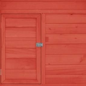 vidaXL Κοτέτσι Κόκκινο &amp; Λευκό 150x96x110 εκ. από Μασίφ Ξύλο Ελάτης