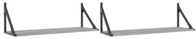 vidaXL Ραφιέρες Τοίχου 2 τεμ. Γκρι Sonoma 80x25x25,5 εκ. Επεξ. Ξύλο