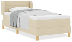 vidaXL Κρεβάτι με Στρώμα - Κρεμ - 80x200 εκ. - Υφασμάτινο
