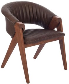 Πολυθρόνα Volk 783-1514-A 60x65x75cm Walnut-Brown Wood, Technoderma
