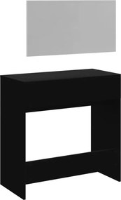 vidaXL Μπουντουάρ με Καθρέφτη Μαύρο 80 x 39 x 80 εκ.