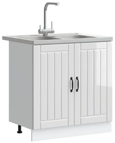 vidaXL Ντουλάπα Κουζίνας με αποθήκευση 2 pcs Λευκό 80 x 46 x 81.5 εκ