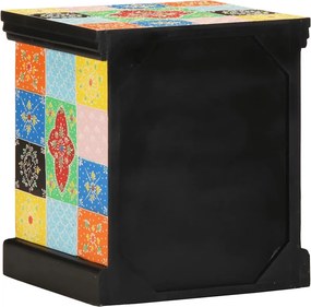 vidaXL Κομοδίνο Πολύχρωμο 40x35x45 cm από μασίφ ξύλο Mango