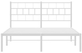 Πλαίσιο Κρεβατιού με Κεφαλάρι Λευκό 150 x 200 εκ. Μεταλλικό - Λευκό