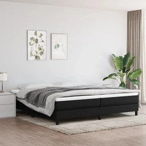 vidaXL Κρεβάτι Boxspring με Στρώμα Μαύρο 200x200 εκ. Υφασμάτινο