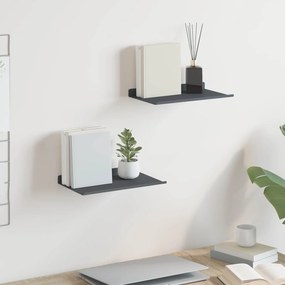 vidaXL Πλωτό ράφι Επιτοίχιο 2 pcs Ανθρακί 30 x 18 x 2,5 εκ Ατσάλι