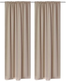 Κουρτίνες Συσκότισης με Ραφή &quot;Σωλήνα&quot; 2 τεμ. Κρεμ 135 x 245 εκ.
