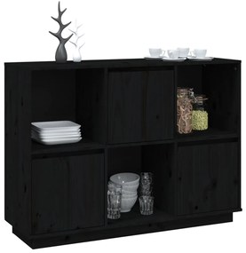 vidaXL Ντουλάπι Μαύρος 110,5x35x80 εκ. από Μασίφ Ξύλο Πεύκου