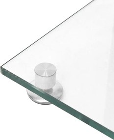 vidaXL Βάσεις Ηχείων με 3 Στήλες 2 Τεμ. Ασημί από Ψημένο Γυαλί