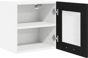 vidaXL Κρεμαστό ντουλάπι 2 pcs Μαύρη Οξυά Επεξεργασμένο Ξύλο