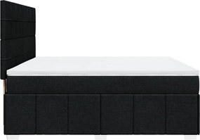 vidaXL Κρεβάτι Boxspring με Στρώμα Μαύρο 180x200 εκ. Υφασμάτινο