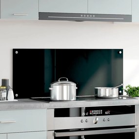 vidaXL Πλάτη Κουζίνας Μαύρη 100 x 40 εκ. από Ψημένο Γυαλί
