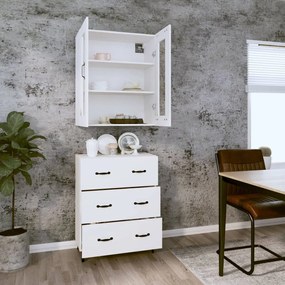 vidaXL Ντουλάπι Λευκό 69,5x34x180 εκ. από Επεξεργασμένο Ξύλο