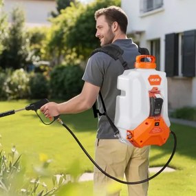 VEVOR 4 Gal Battery Powered Backpack Sprayer 0-90 PSI 4H Runtime for Yard Lawn