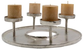 Κηροπήγιο Redon 018246 D42xH11cm Silver Aluminium