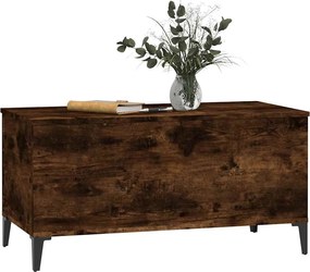 vidaXL Τραπεζάκι Σαλονιού Καπνιστή Δρυς 90x44,5x45 εκ. Επεξ. Ξύλο