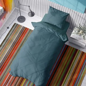Σεντόνια Solid (Σετ 4τμχ) 494 Petrol DimCol Queen Size 220x240cm 100% Βαμβάκι