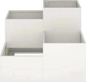 vidaXL Γλάστρα Κήπου Λευκό 80 x 80 x 60 εκ. Ατσάλι