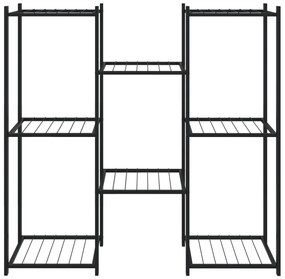 vidaXL Βάση Λουλουδιών Μαύρη 83 x 25 x 80 εκ. Σιδερένια