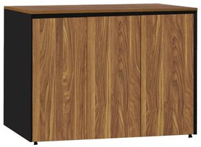 Ντουλάπι γραφείου χαμηλό επαγγελματικό Oscar μελαμίνη σε καρυδί-ανθρακί απόχρωση 120x40x80εκ 120x40x80 εκ.
