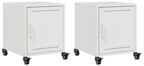 vidaXL Κομοδίνα 2 τεμ. Λευκό 36x39x43,5 εκ. από Χάλυβα
