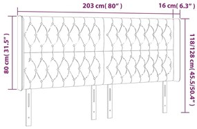 Κεφαλάρι με Πτερύγια Taupe 203x16x118/128 εκ. Υφασμάτινο - Μπεζ-Γκρι