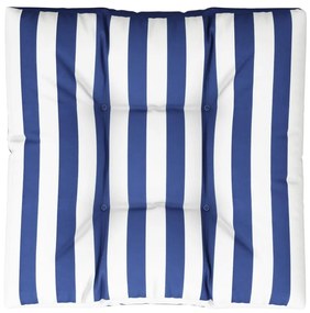 Μαξιλάρι Παλέτας Μπλε &amp; Λευκό Ριγέ 70 x 70 x 12 εκ. Υφασμάτινο - Πολύχρωμο