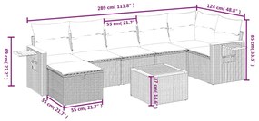 vidaXL Σαλόνι Κήπου 8 Τεμαχίων Μαύρο από Συνθετικό Ρατάν με Μαξιλάρια