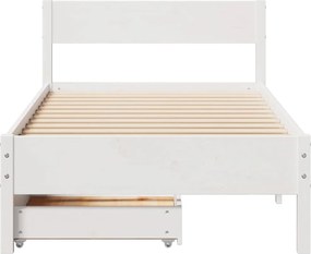 vidaXL Σκελετός Κρεβατιού Χωρίς Στρώμα Λευκό 100x200 εκ. Μασίφ Πεύκο