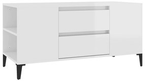 vidaXL Έπιπλο Τηλεόρασης Γυαλ. Λευκό 102x44,5x50 εκ.Επεξεργασμένο Ξύλο