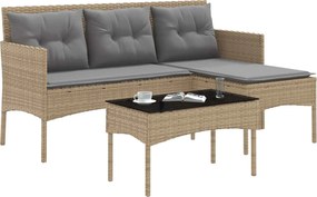 vidaXL Σετ Καναπέ Κήπου με μαξιλάρι 2 pcs συνθετικό ρατάν