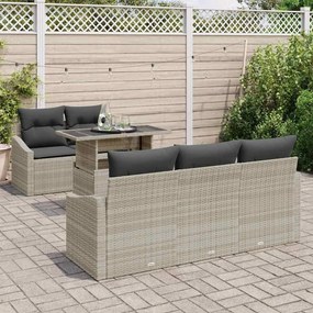 vidaXL Σετ Καναπέ Κήπου 6 pcs Ανοιχτό γκρι 100 x 55 x 73 εκ