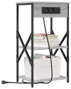 vidaXL Κομοδίνο 2 pcs Γκρι sonoma 41 x 31 x 76 εκ. Επεξεργασμένο ξύλο