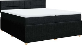 vidaXL Κρεβάτι Boxspring με Στρώμα Μαύρο 200x200 εκ. Υφασμάτινο