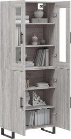 vidaXL Ντουλάπι Γκρι Sonoma 69,5 x 34 x 180 εκ. Επεξεργασμένο Ξύλο
