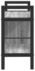 vidaXL Ράφι Βιβλίων Γκρίζο Σονομα 75 x 30 x 58,5 εκ.