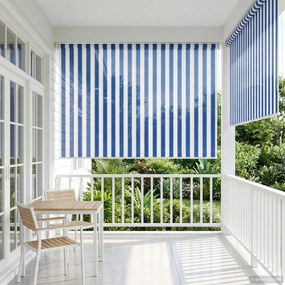 vidaXL Ρολό Εξωτερικού Χώρου 90% Φραγμός UV Μπλε και Λευκή Ράβδος