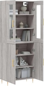 vidaXL Ντουλάπι Γκρι Sonoma 69,5 x 34 x 180 εκ. Επεξεργασμένο Ξύλο
