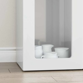 vidaXL Πλαϊνό γραφείο Υψηλής γυαλάδας λευκό 59 x 35 x 100,5 εκ