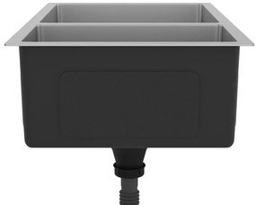 vidaXL Νεροχύτης Κουζίνας από Ανοξείδωτο Ατσάλι