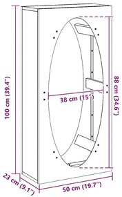 Ράφι για καυσόξυλα 50x23x100 εκ. Ατσάλι σκληρυθέν στον αέρα - Ασήμι