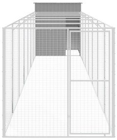 Σπιτάκι Σκύλου με Αυλή Αν. Γκρι 165x863x181 εκ. Γαλβαν. Χάλυβας - Γκρι