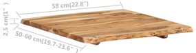 vidaXL Επιφάνεια Τραπεζιού 58 x (50-60) x 2,5 εκ. Μασίφ Ξύλο Ακακίας